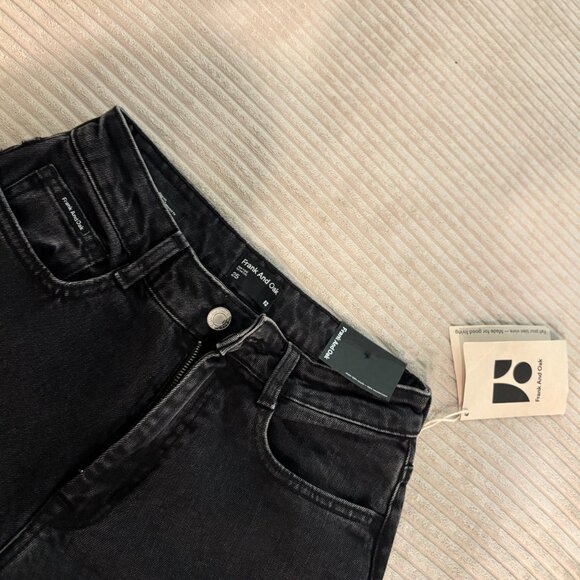 W/Tags Frank & Oak - The Stevie Tapered Jean in Washed Black Size 25 - Picture 8 of 11